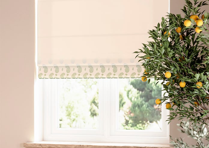 Petal & Block Paisley Mist, Neem - Roman Blind - Image 5